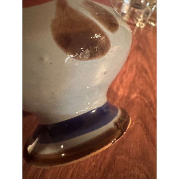 Vintage Hand-Painted Folk Art Pottery – Pitcher & Basket Set - Picture 11 of 14